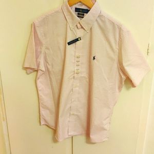 Ralph Lauren Large Pink Gingham Short Sleeve Button Shirt